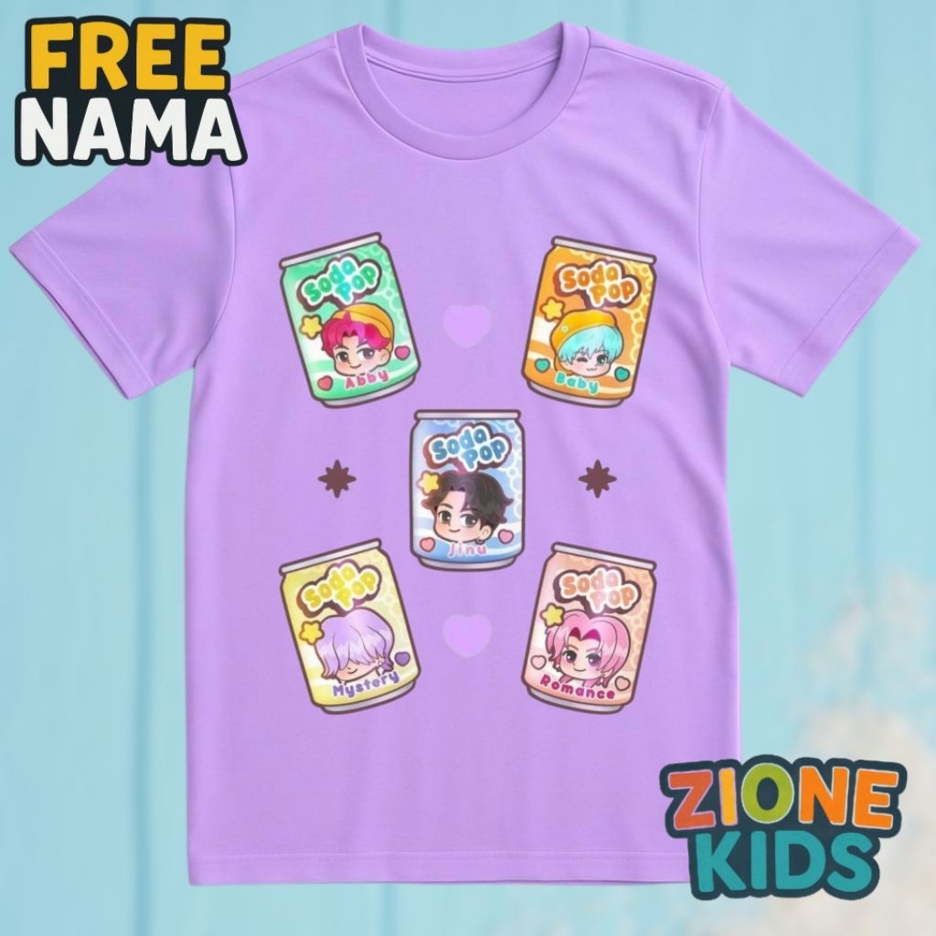 Kaos Anak Kpop Soda Pop Dance | Tshirt Demon Hunter Kartun Lucu | Baju Anak Zione Kids