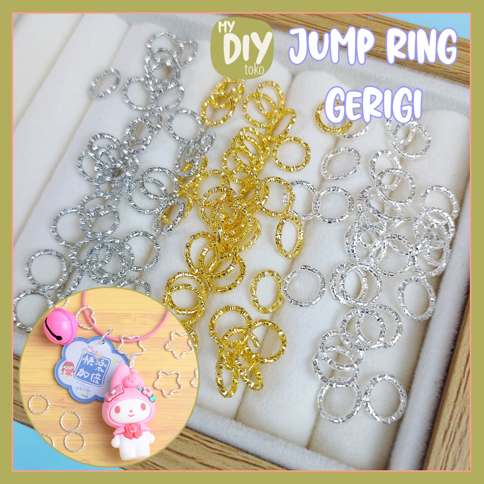 [50pcs] Diy Aksesories Cincin split logam Jump ring penghubung penyambung bahan aksesori diy