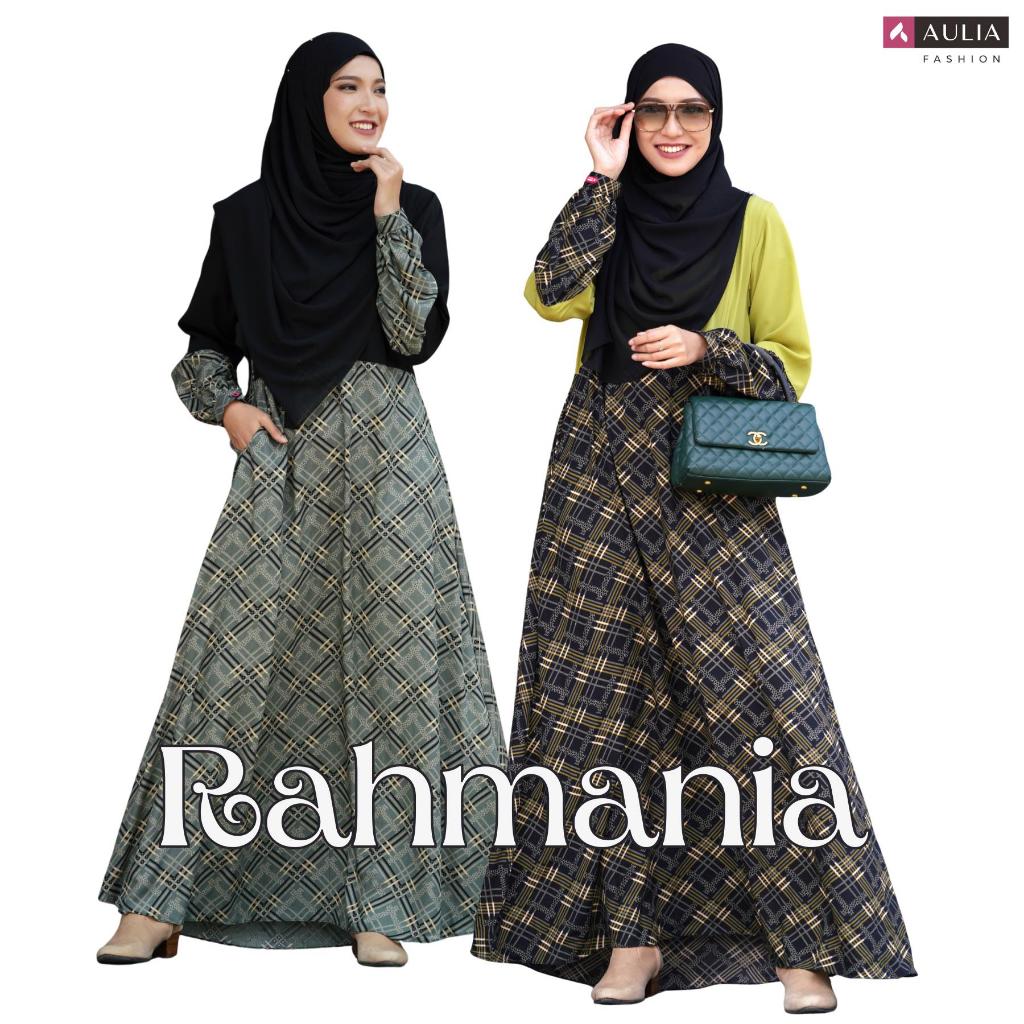 Aulia Fashion Gamis Cantik  RAHMANIA motif geometri untuk wanita dewasa dan remaja