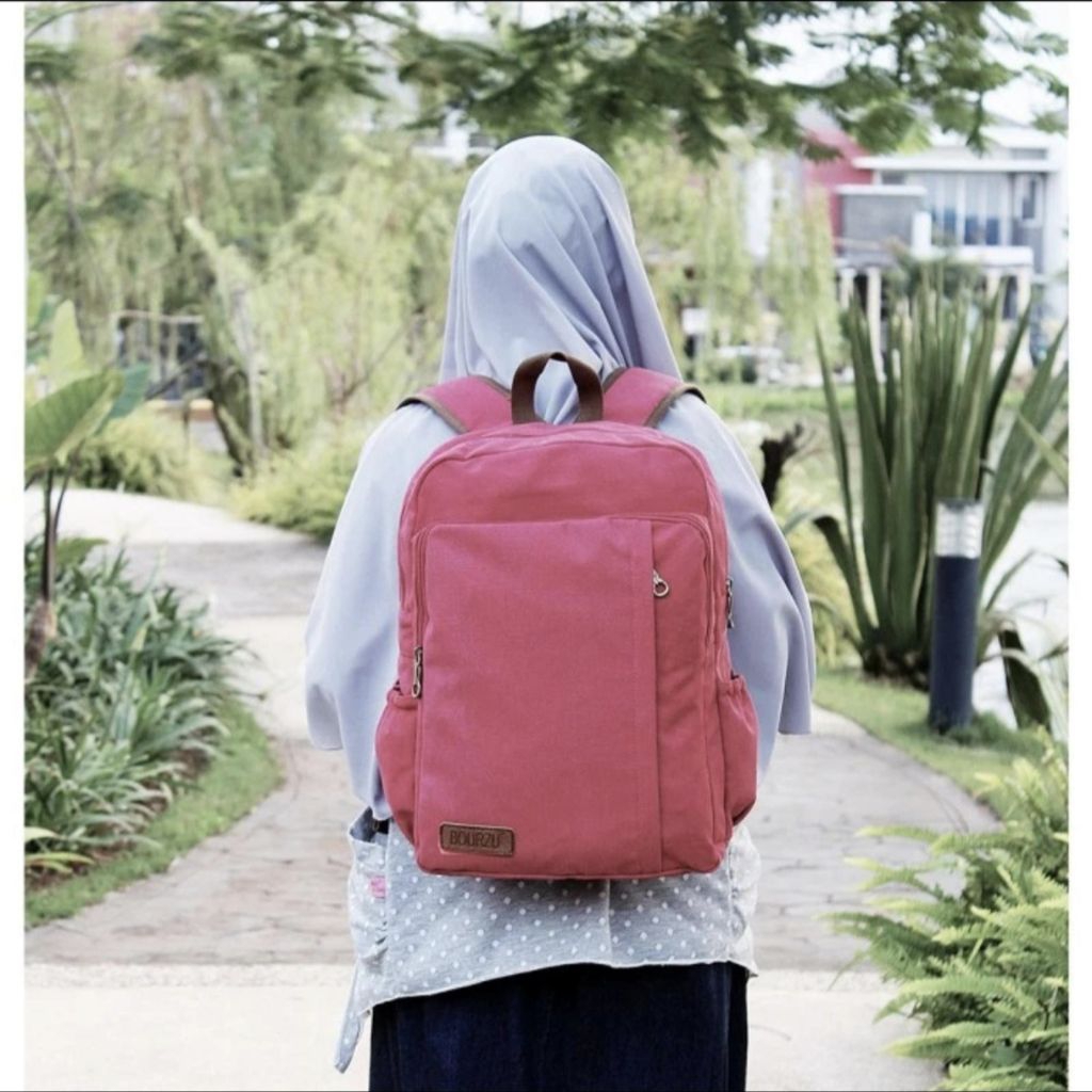 Bourzu Steva Original Tas Ransel Laptop (Pink)