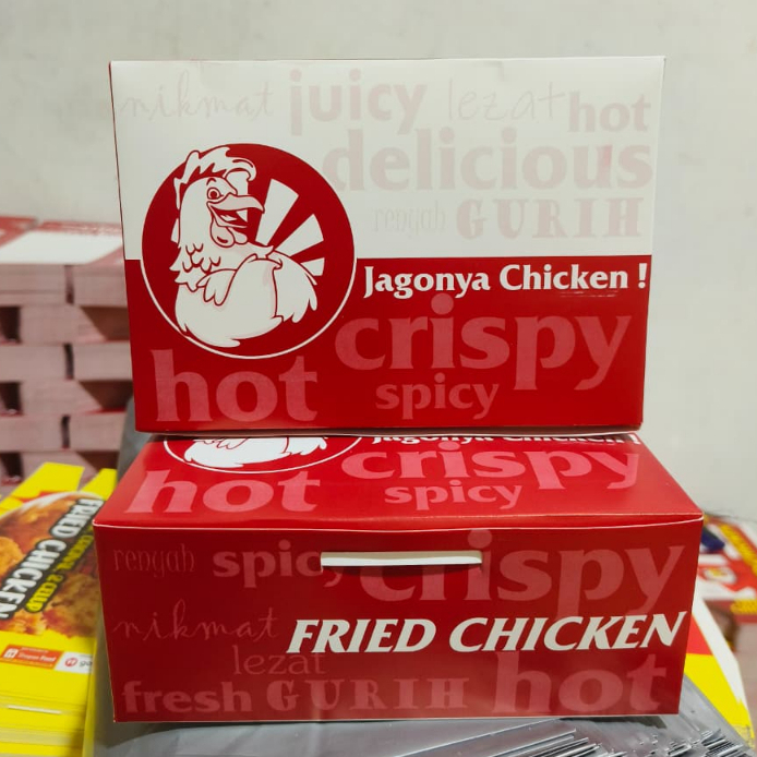 DUS BOX KFC 16X11 FRIED CHICKEN kotak ayam goreng kemasa nasi ayam ivory fullcollour (KFC YKC)