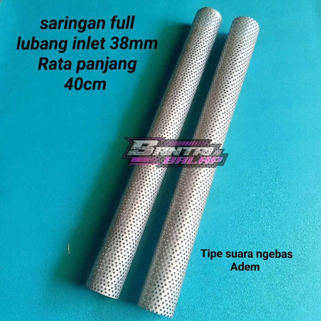 Saringan Knalpot Racing Standar Copy CMS TZM ZRC TSUKIGI DLL Panjang 40cm Inlet 38Rata Knalpot Unive