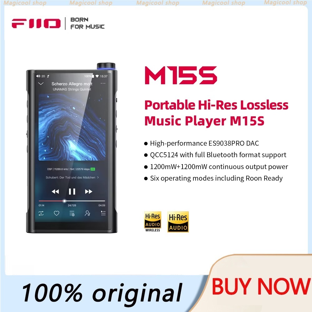FiiO M15S Music Player Snapdragon 660 with ES9038PRO Hi-Res Android 10 5.5inch MP3 Player WiFi/MQA/B