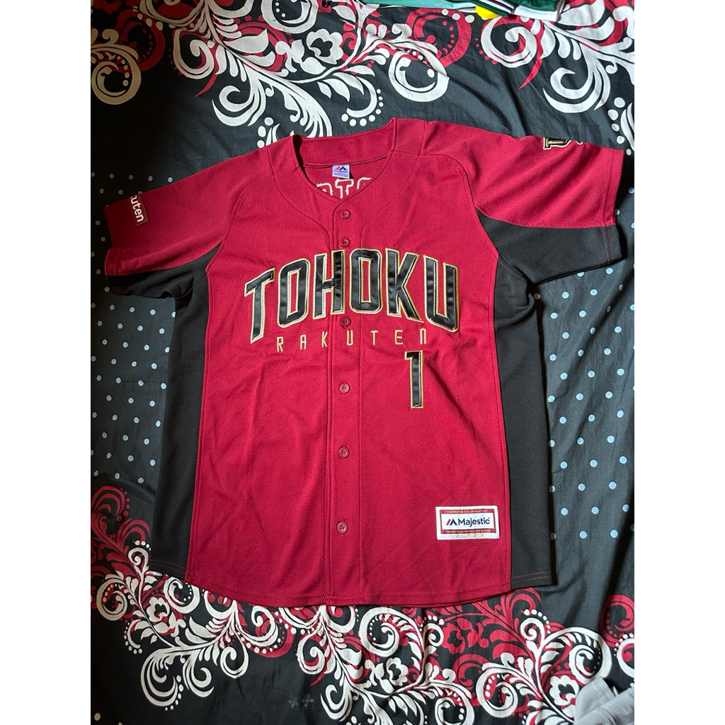 Majestic NPB Baseball Tohoku Rakuten Eagles Yuki Matsui Knit Jersey 2018 Red