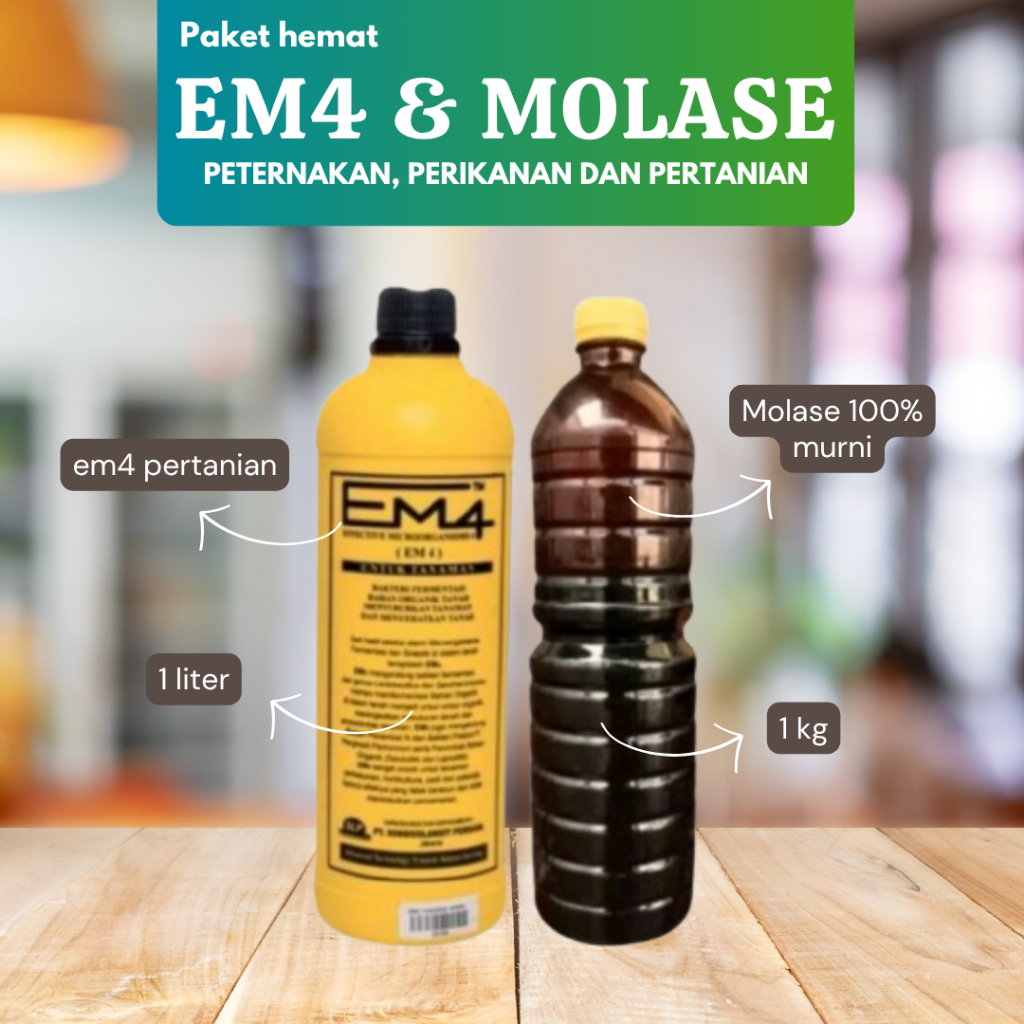 Paket EM4 Pertanian 1 Liter dan Molase 1Kg || Paket EM4 Pertanian 1 Liter dan Molase 1Kg
