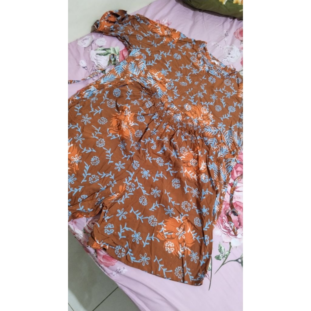Baju Tidur Blouse Piyama Babydoll Batik Pekalongan One set Jumbo muat LD 120cm