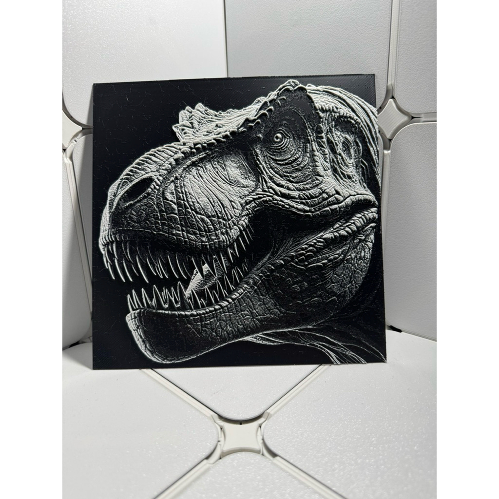 Hueforge 3D art dinosaur T-rex