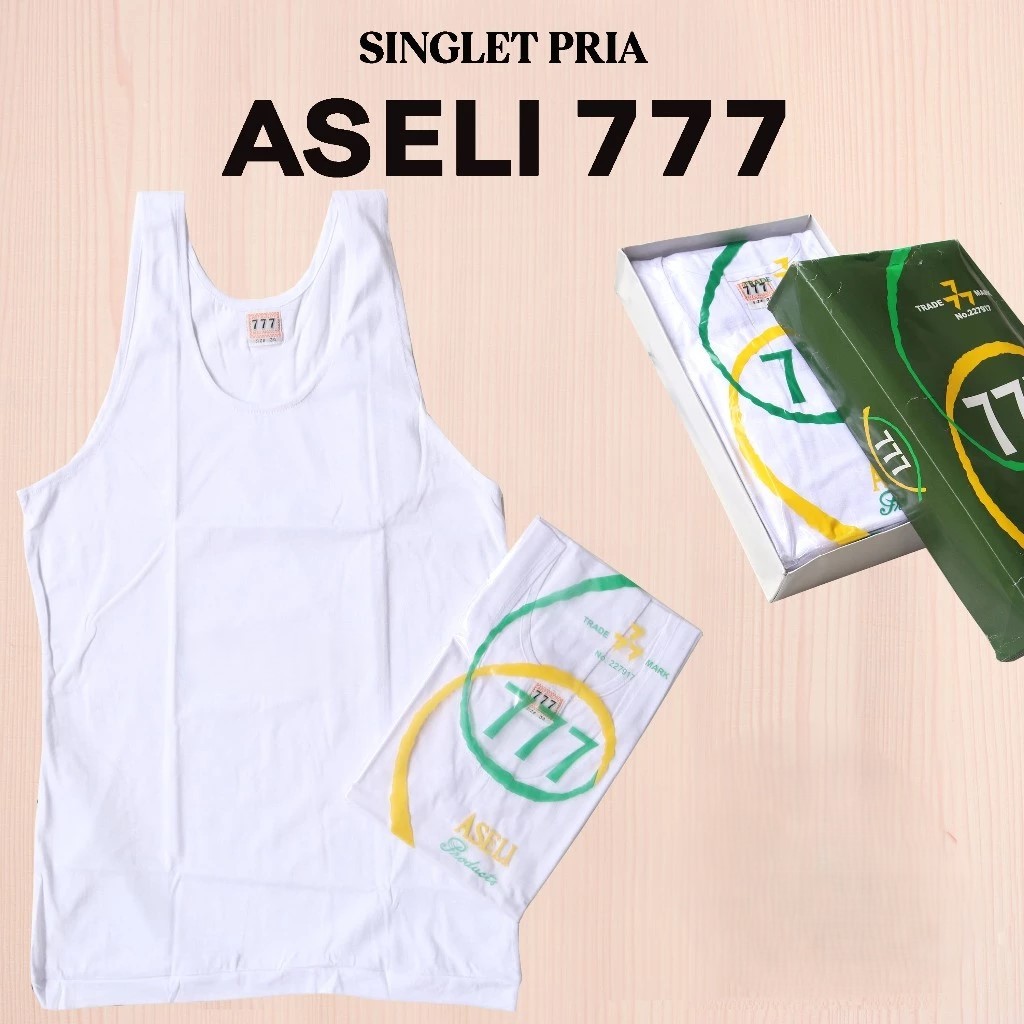 ( 1 Pcs ) Singlet Aseli 777 | Singlet 777 Original | Kaos Kutang | Kaos Dalam | Dalaman Pria Tanpa L