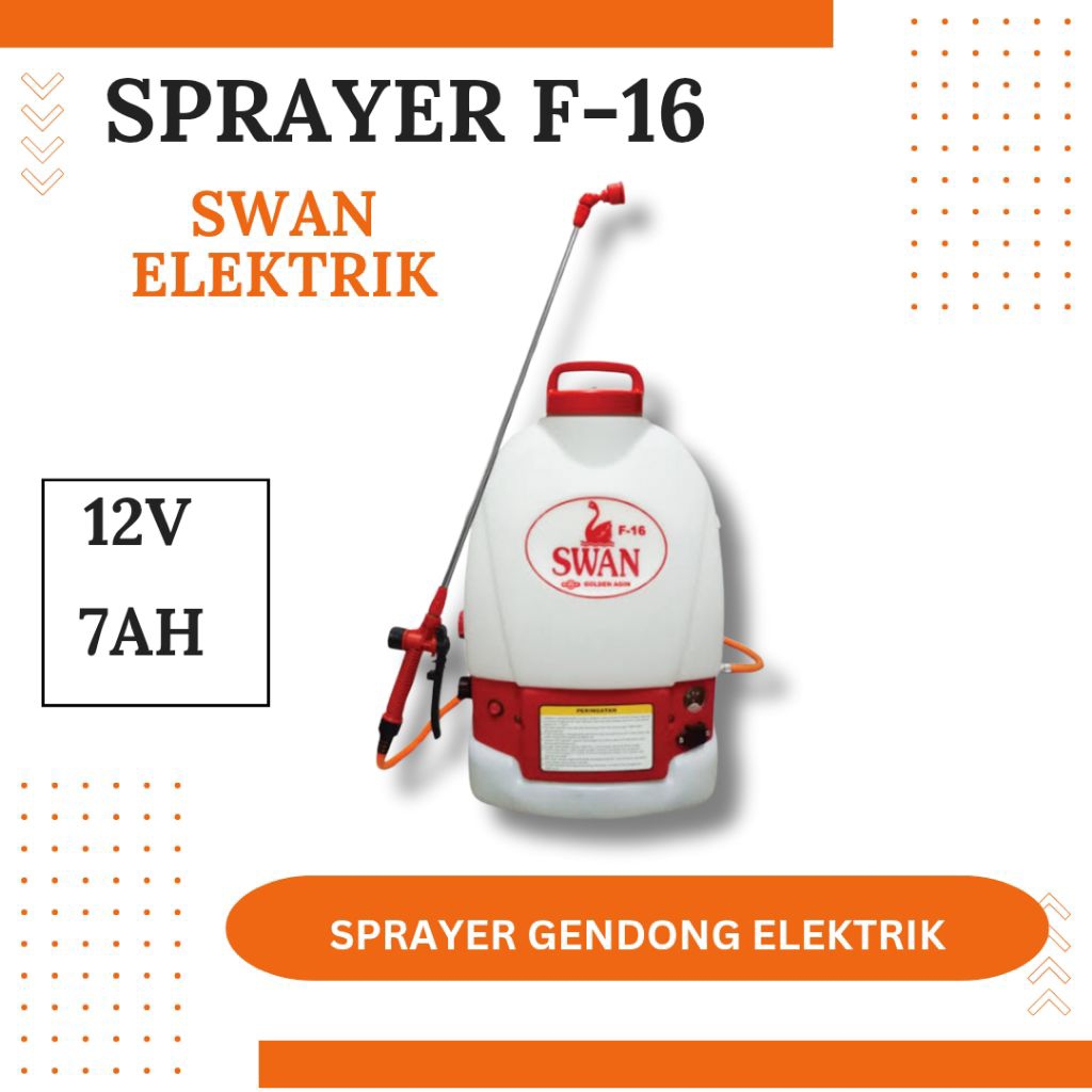Sprayer swan elektrik type f-16, sprayer gendong elektrik 16 liter