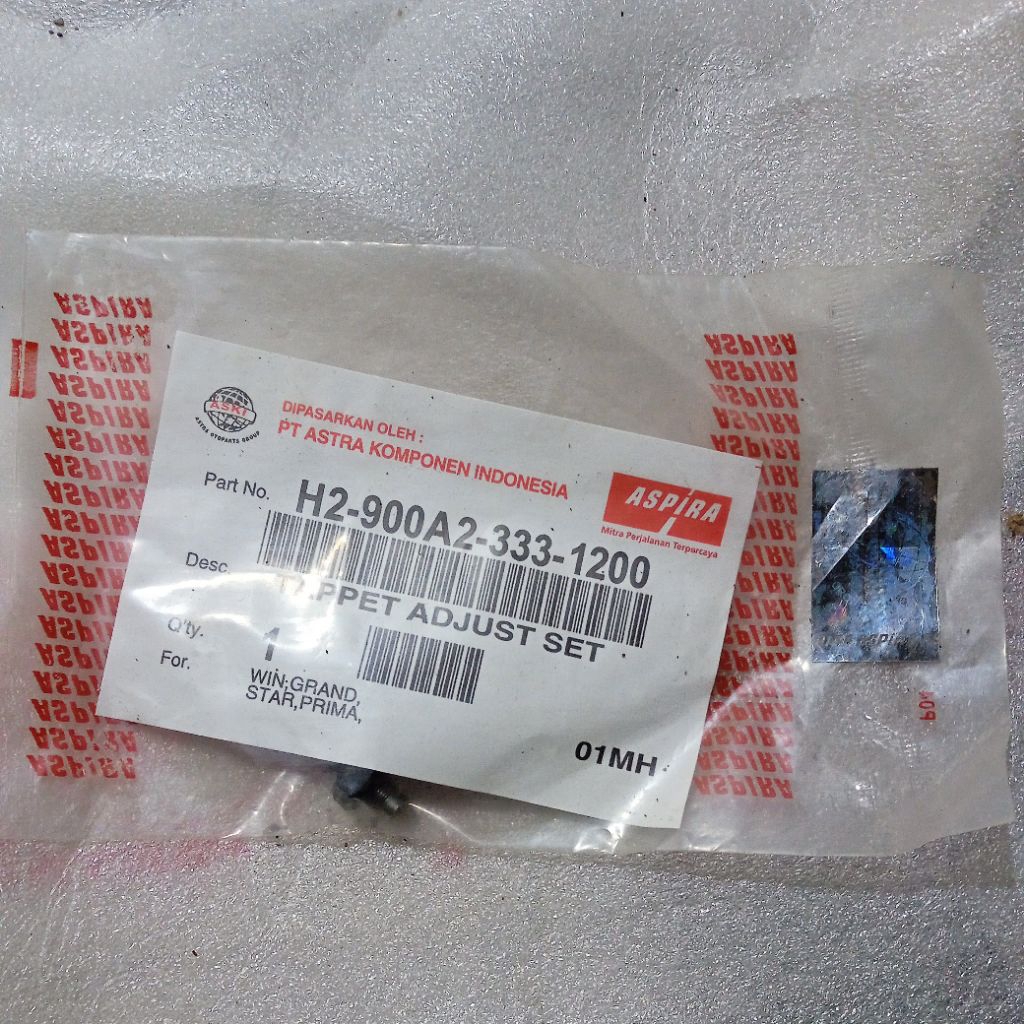 H2 900A2 333 1200 original Aspira Astra autopart NOS mur Baut Stelan klep Honda win 100 platina CDI 