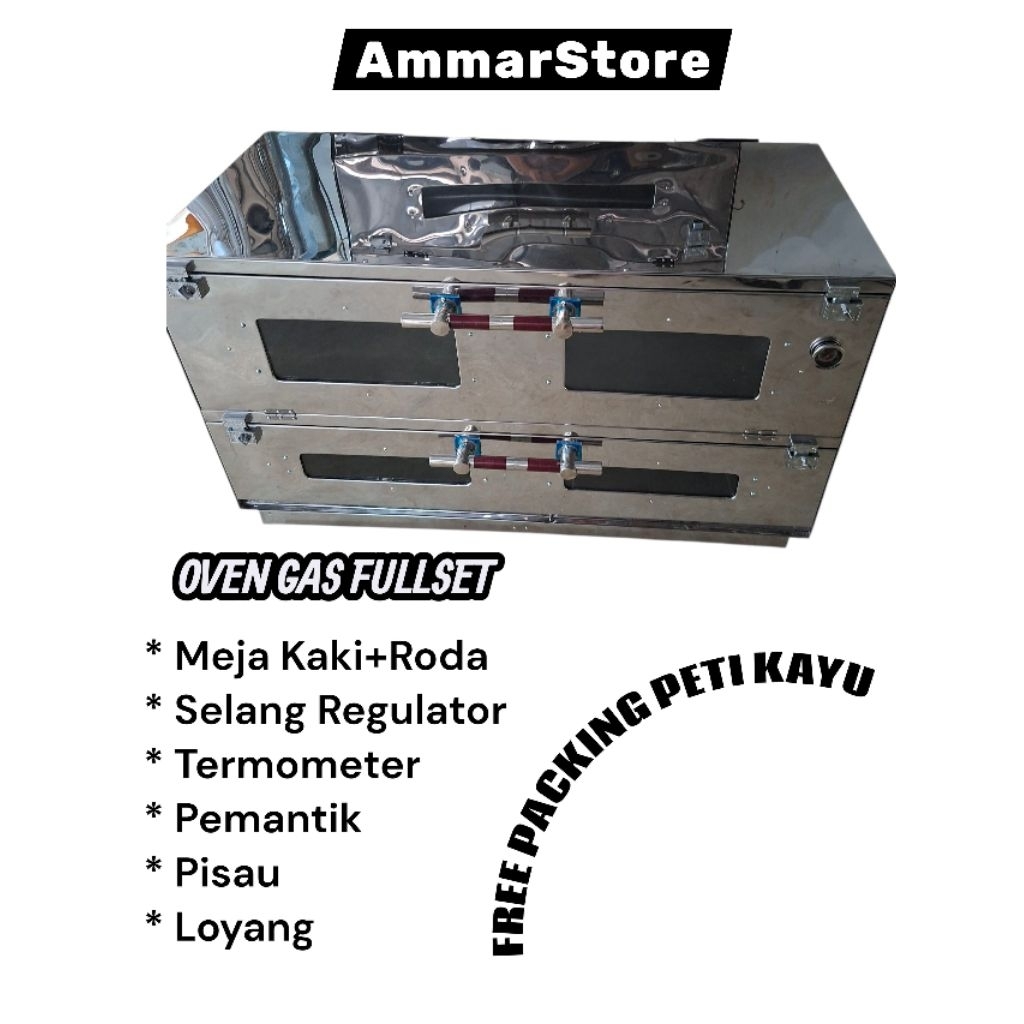 OVEN GAS BAHAN STAINLES UKURAN 120X70X55 CM, OVEN GAS SUDAH FULLSET SIAP PAKAI, Oven Gas Kue, Oven G