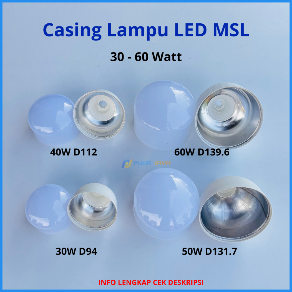 Casing Lampu LED MSL 30 40 50 60 Watt Kesing LED Model Kapsul