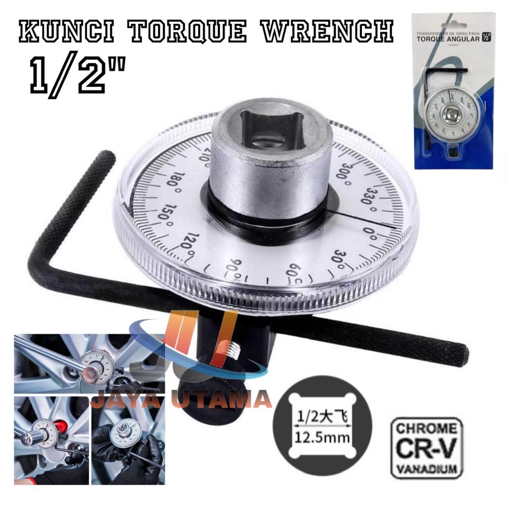 Kunci Torsi Torque Wrench 1/2 Inch Untuk Ban Kendaraan Kunci Pas Alat Ukur Sudut Torsi Meter