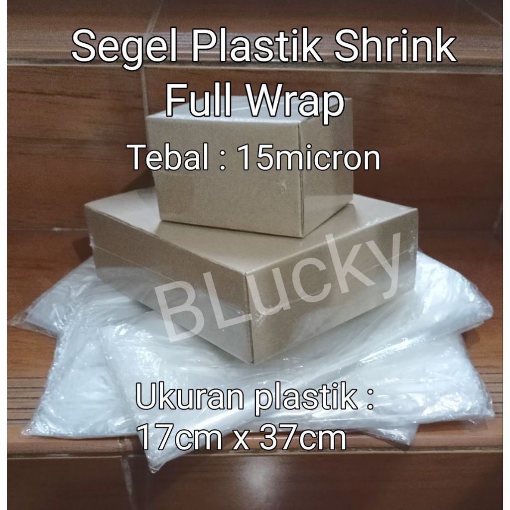 50pcs Plastik Shrink Full Wrap Lebar 17cmx37cm Tebal Plastik 15micron