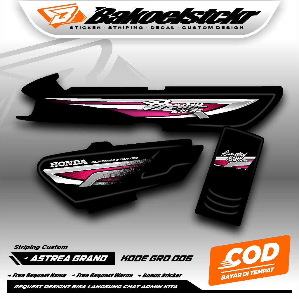 STRIPING ASTREA GRAND CUSTOM - STRIPING ASTREA GRAND HOLOGRAM TRSNASPARAN - GRD 006