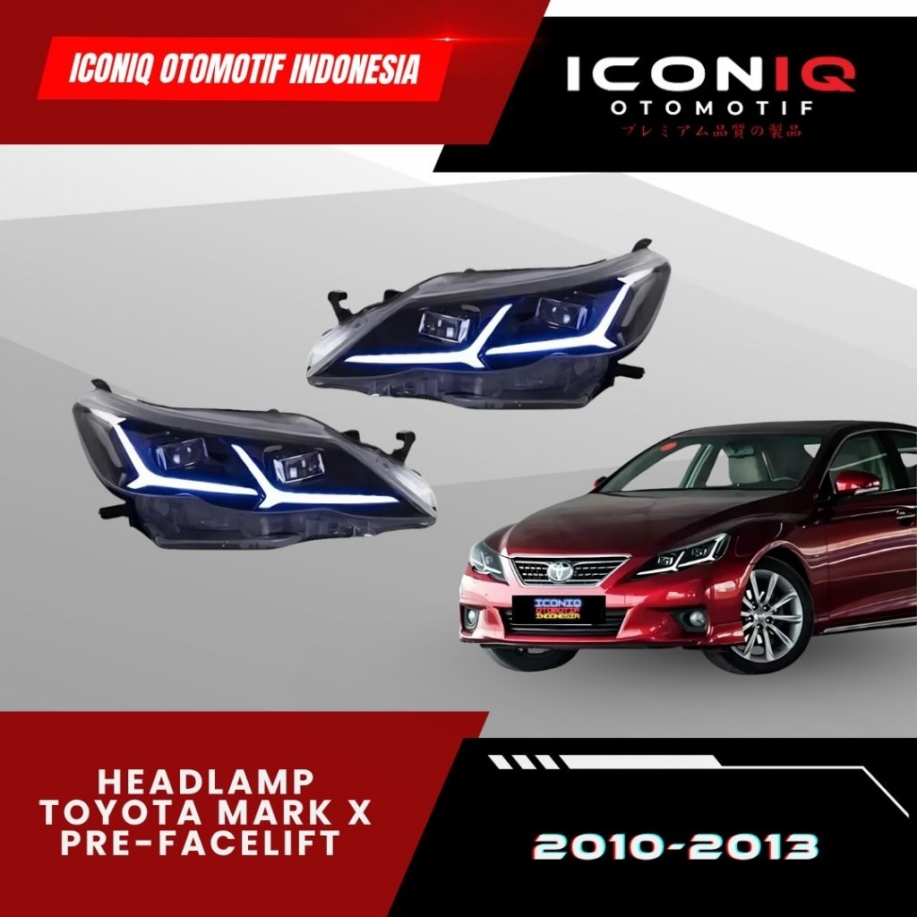 HEADLAMP TOYOTA MARK X PRE-FACELIFT 2010-2013 MODEL FULL LED ARROW MODEL / VLAND V1
