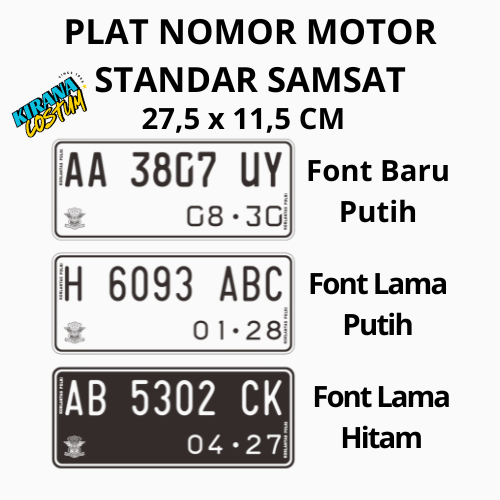 Plat Nomor Motor Standar Samsat