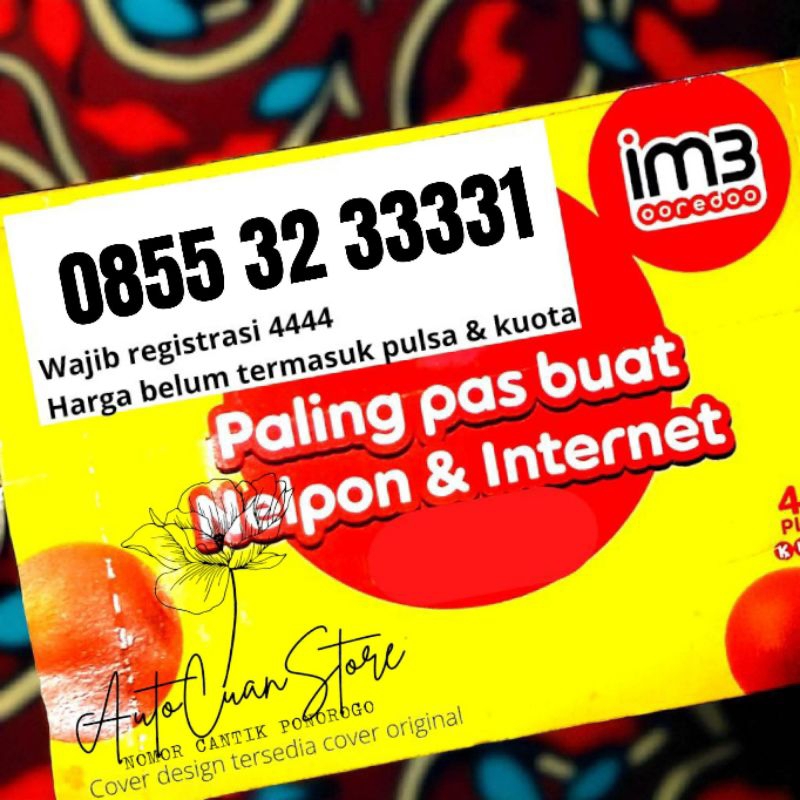 Kartu perdana nomor cantik Indosat 3333