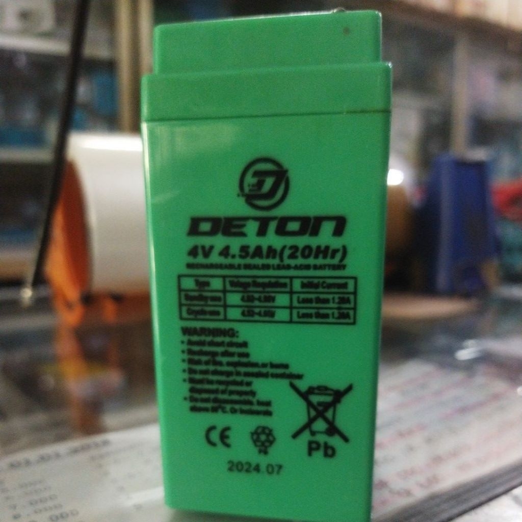 Baterai timbangan battery aki kering 4v 4 volt 4Ah 4 Amper