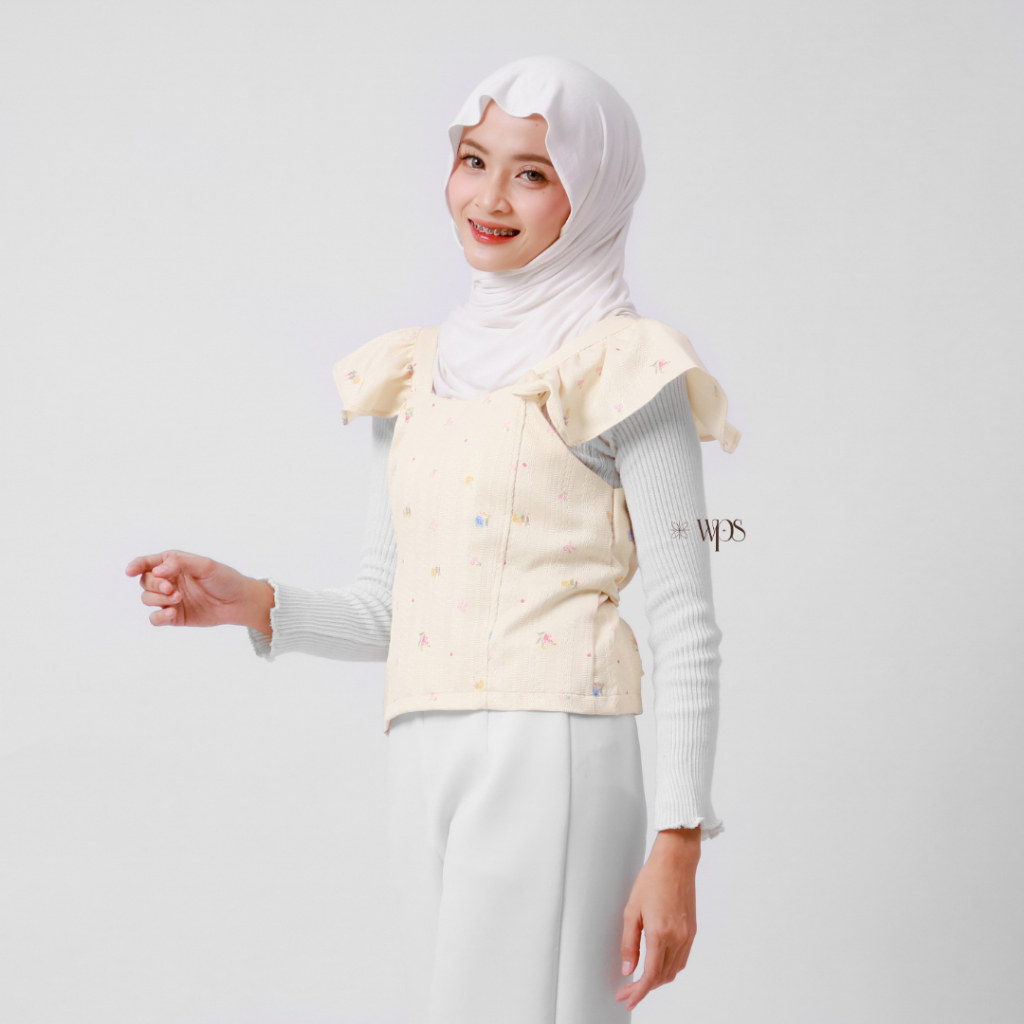 WPS - Seraphine Vest Koreanstyle Baju Atasan Wanita Kekinian Rompi Motif Hijab Friendly Baju Lebaran