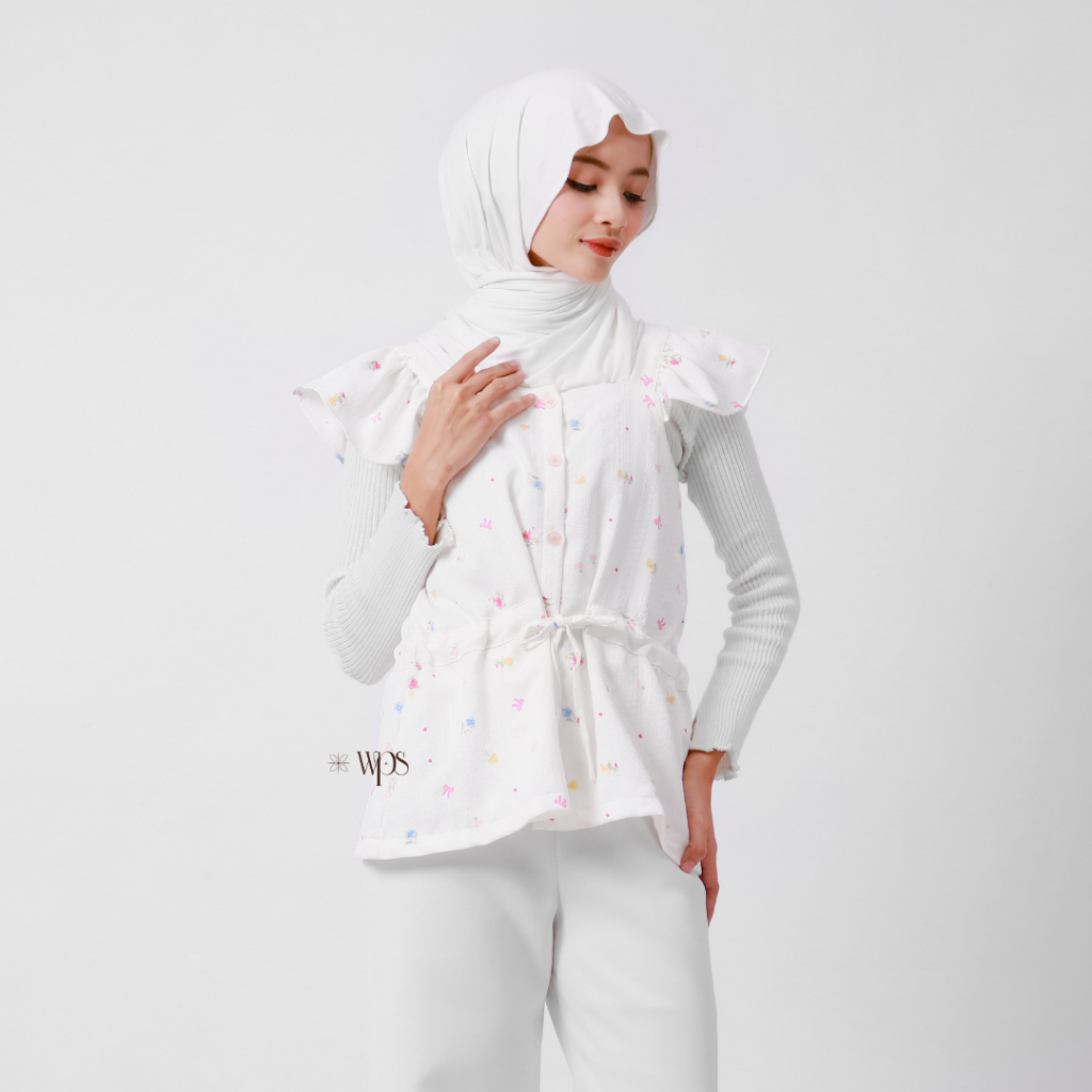 WPS - Aveline Vest Wanita Korean style Rompi Motif Baju Lebaran Hijab Friendly Kekinian