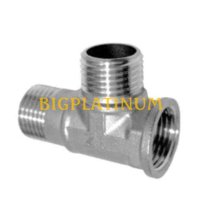 Tee Drat Stainless Steel 1/2" Dalam Dan 1/2 Luar Sambungan Pipa Nepel knee T Sambungan Kran T Shower