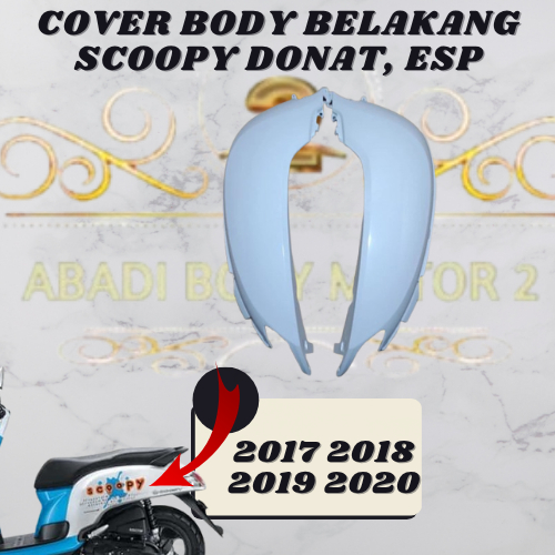 Cover body belakang kanan dan kiri Scoopy fi esp 2017 - 2020 PUTIH PU NON ORIGINAL