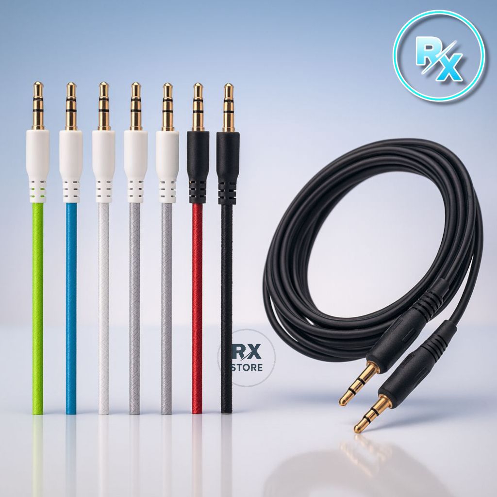 Kabel Jack Audio 1 in 1 Aux Kabel Audio 3.5mm ke 3.5mm Sambungan Speaker HP Laptop