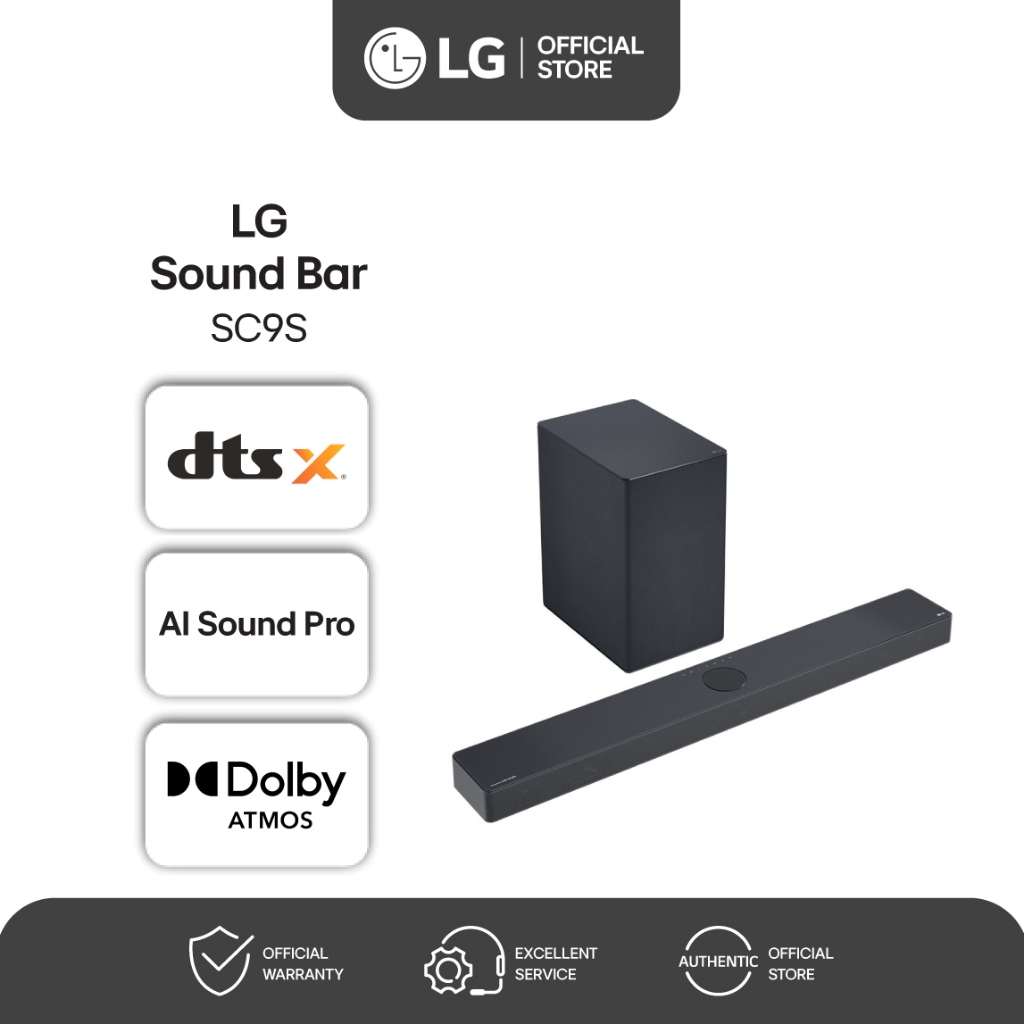 LG Sound Bar Bluetooth Stereo Home Audio  Dolby Atmos - IMAX - DTS-X - SC9S