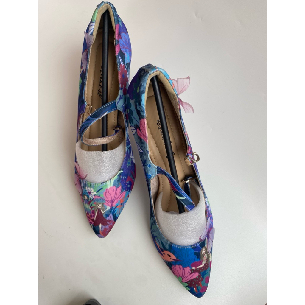 Ittaherl Katnis Pattern Pointy Heels (Brand New)