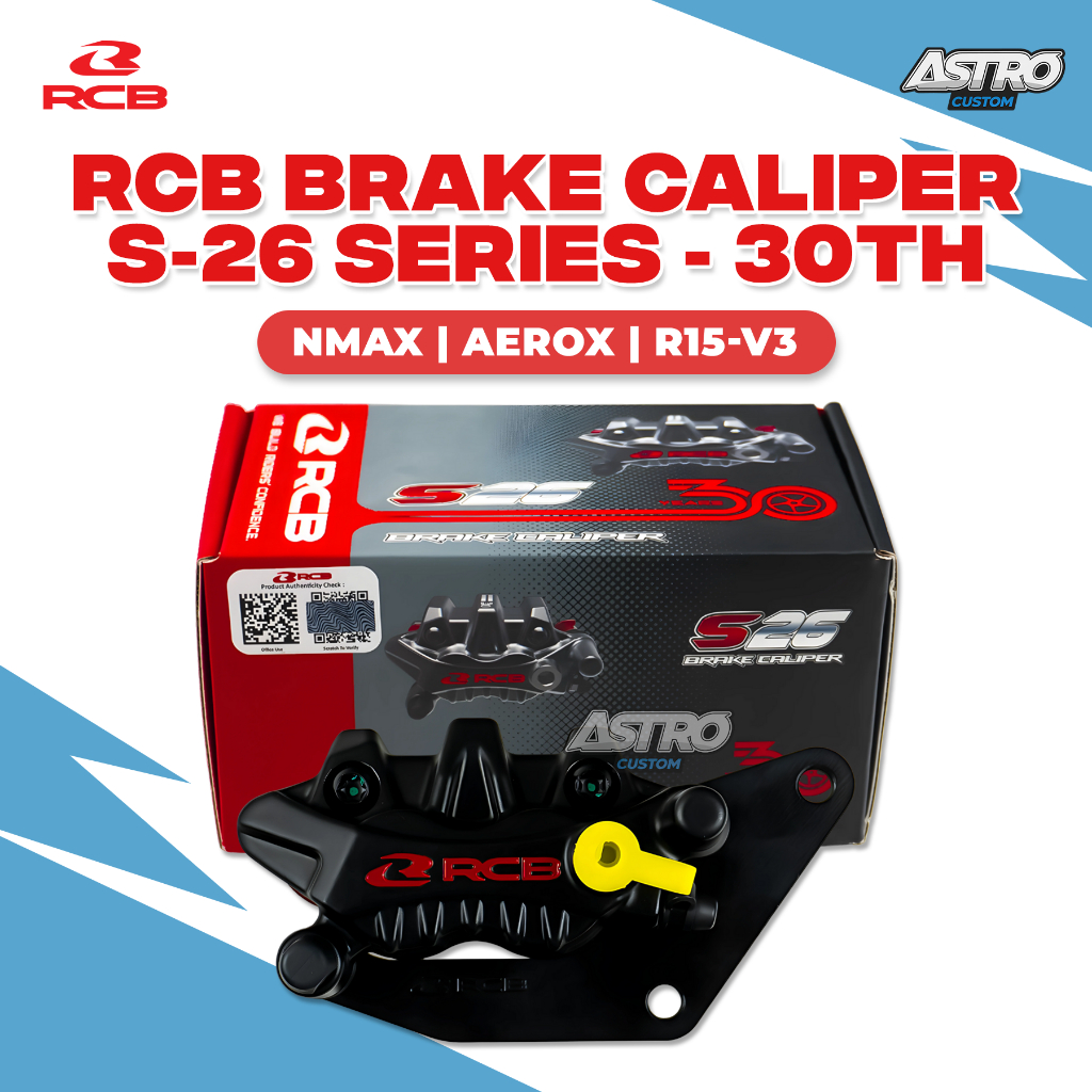 RCB Brake Caliper Nmax Aerox 155 R15 - V3 S26 Series 30TH Dual Piston 26mm Kaliper Rem Depan