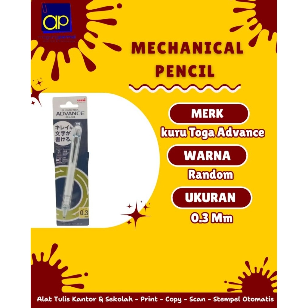 Pensil Mekanik Boxy Kurutoga 0,3mm
