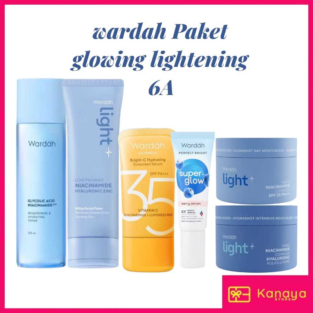 Paket Glowing Wardah Lightening Isi 5 Dan Isi 6