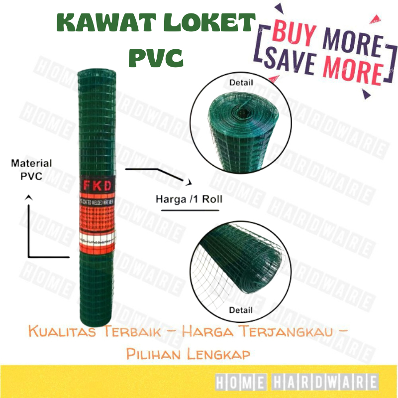 Kawat RAM Loket PVC Tebal 1 Roll 10 METER / Kawat Loket Hijau Anti Karat / Kawat Ayakan