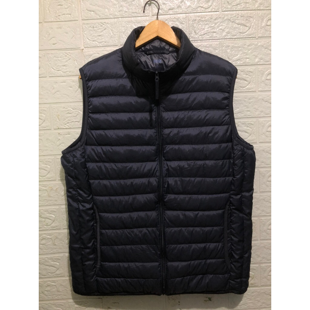 UNIQLO ultralight down vest long neck dark navy XL