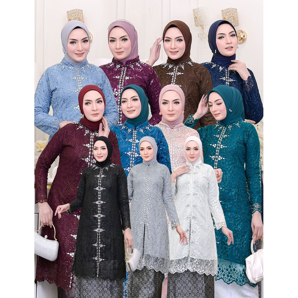 Setelan Kebaya Tunik Payet Kimono/Kebaya Payet Mewah/Kebaya Pesta Mewah/Kebaya Wisuda