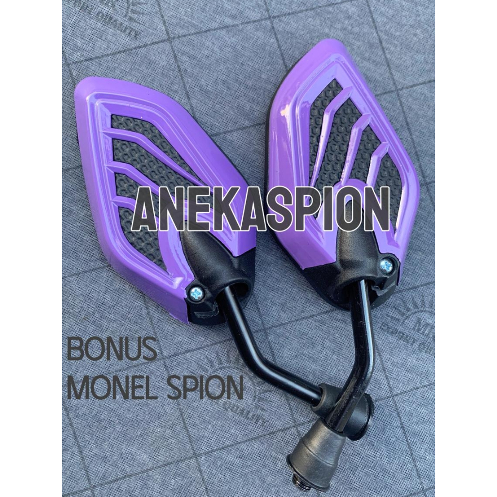 Kaca Spion Motor Variasi Warna ungu Tangkai Hitam Vario Beat Scoopy Mio Aerox