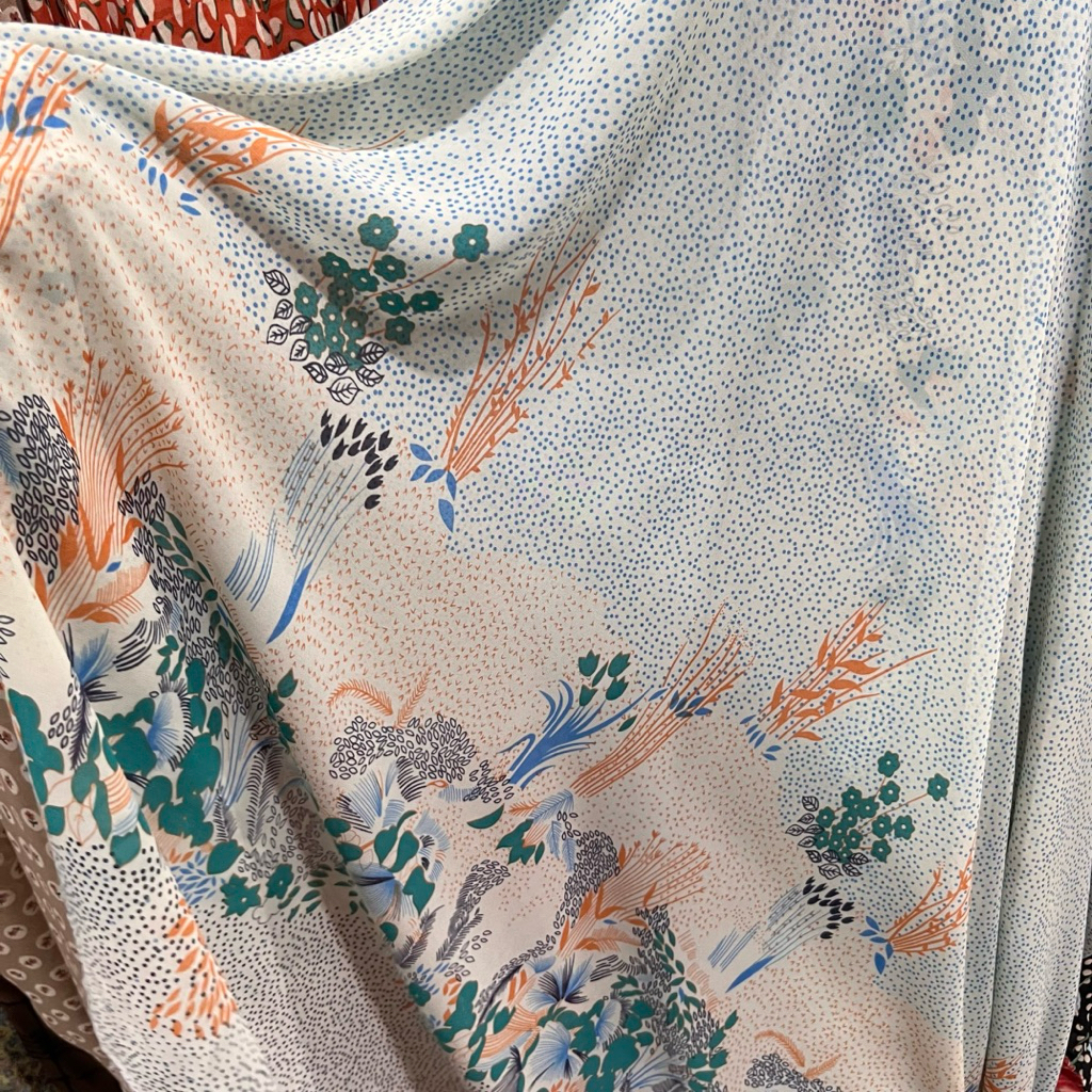 kain ceruty premium motif bunga pinggir bahan gamis mewah