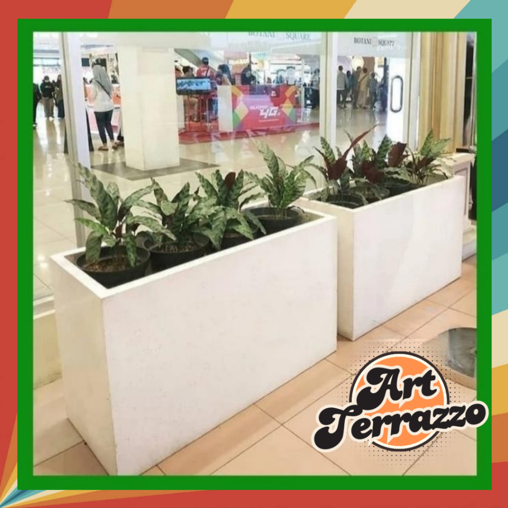 Pot persegi panjang teraso | terrazzo P100