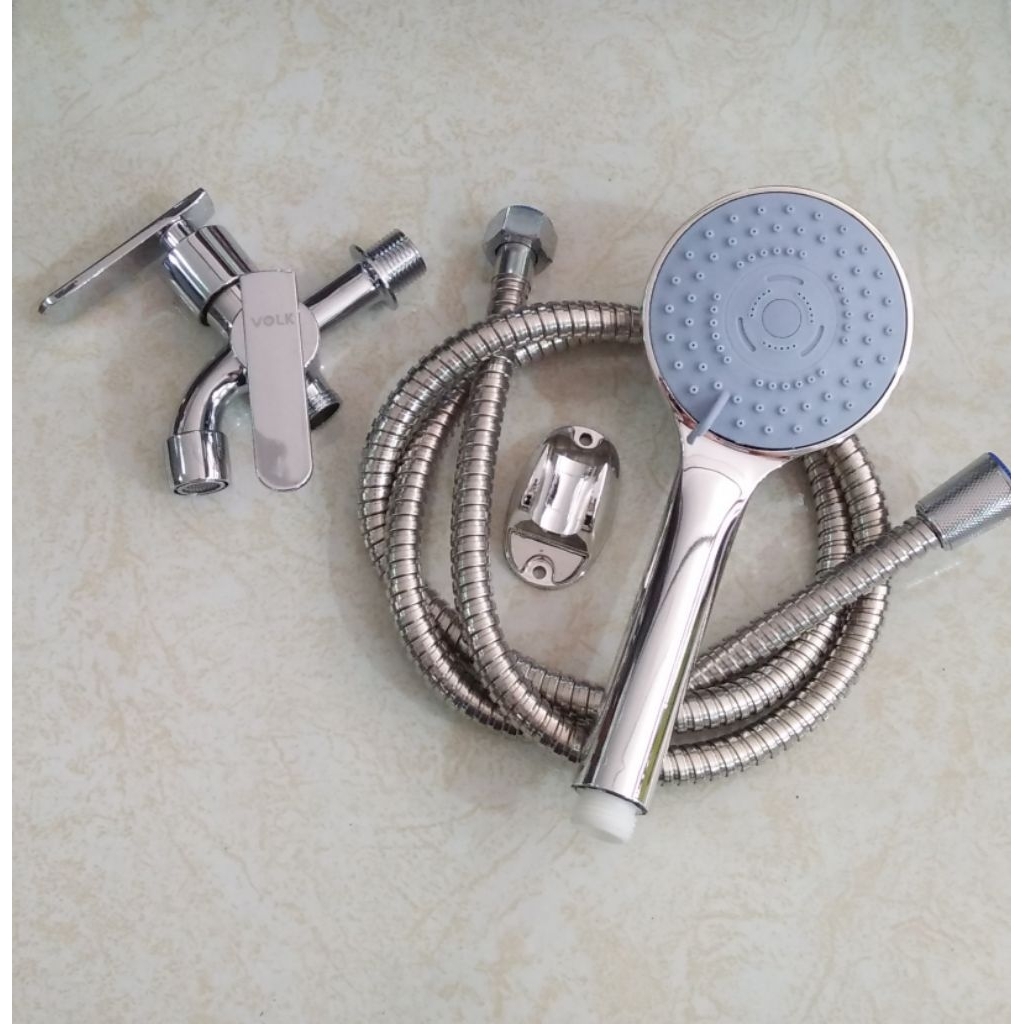 Shower Mandi Set Kran Tembok