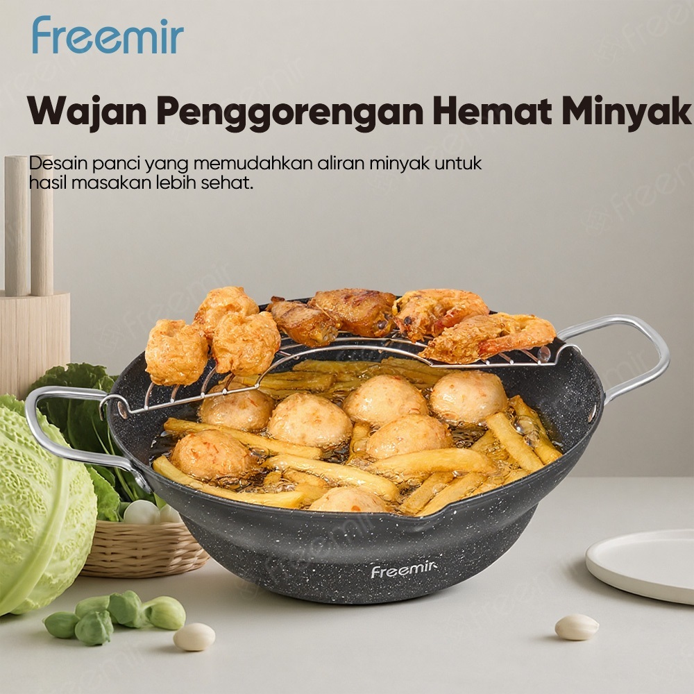 [OFFICIAL] freemir Deep Fryer Panci 4 in 1 Wajan Stainless Steel Penggorengan Anti Karat Serbaguna