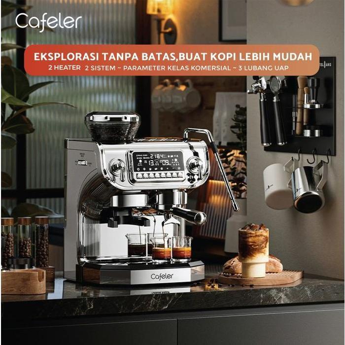 BERKUALITAS Cafeler Mesin Kopi Espresso 2 Boiler Coffee Maker Otomatis Kontrol