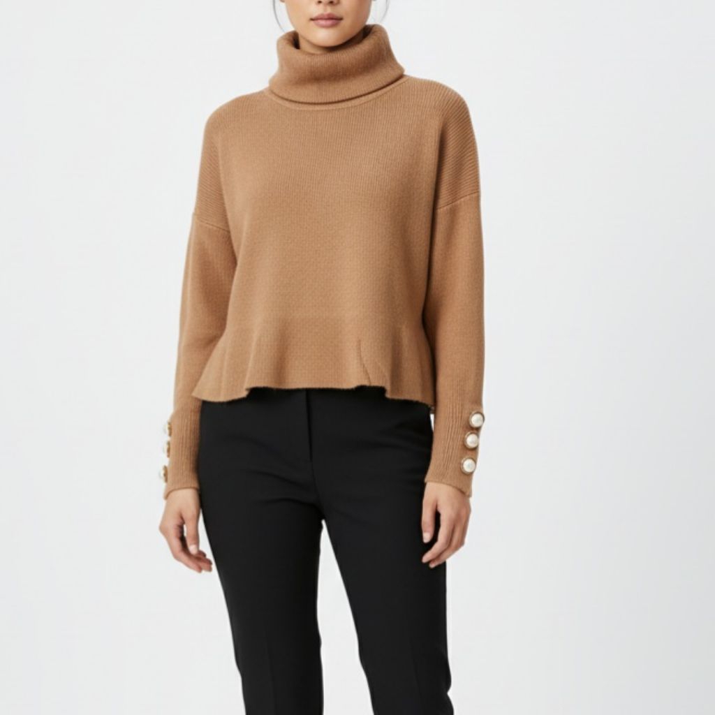 Zara Knit Turtle Neck Crop Sweater Preloved