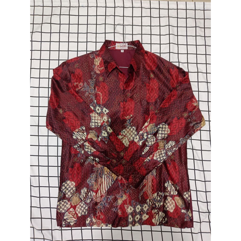 Kemeja Batik Pria lengan panjang Size M || Surya Mas
