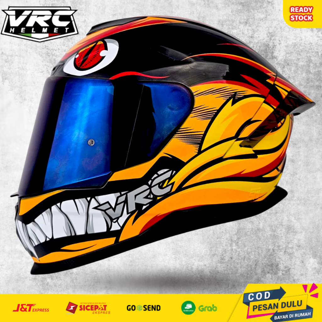 Helm Motor Full Face Dewasa Visor Iridium Silver SNI