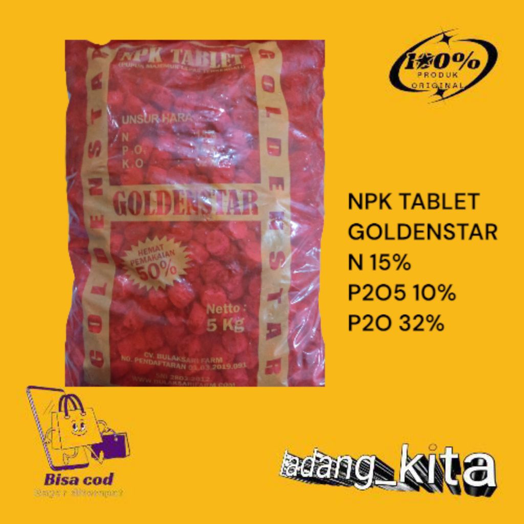 pupuk NPK tablet Golden star - 5kg merah