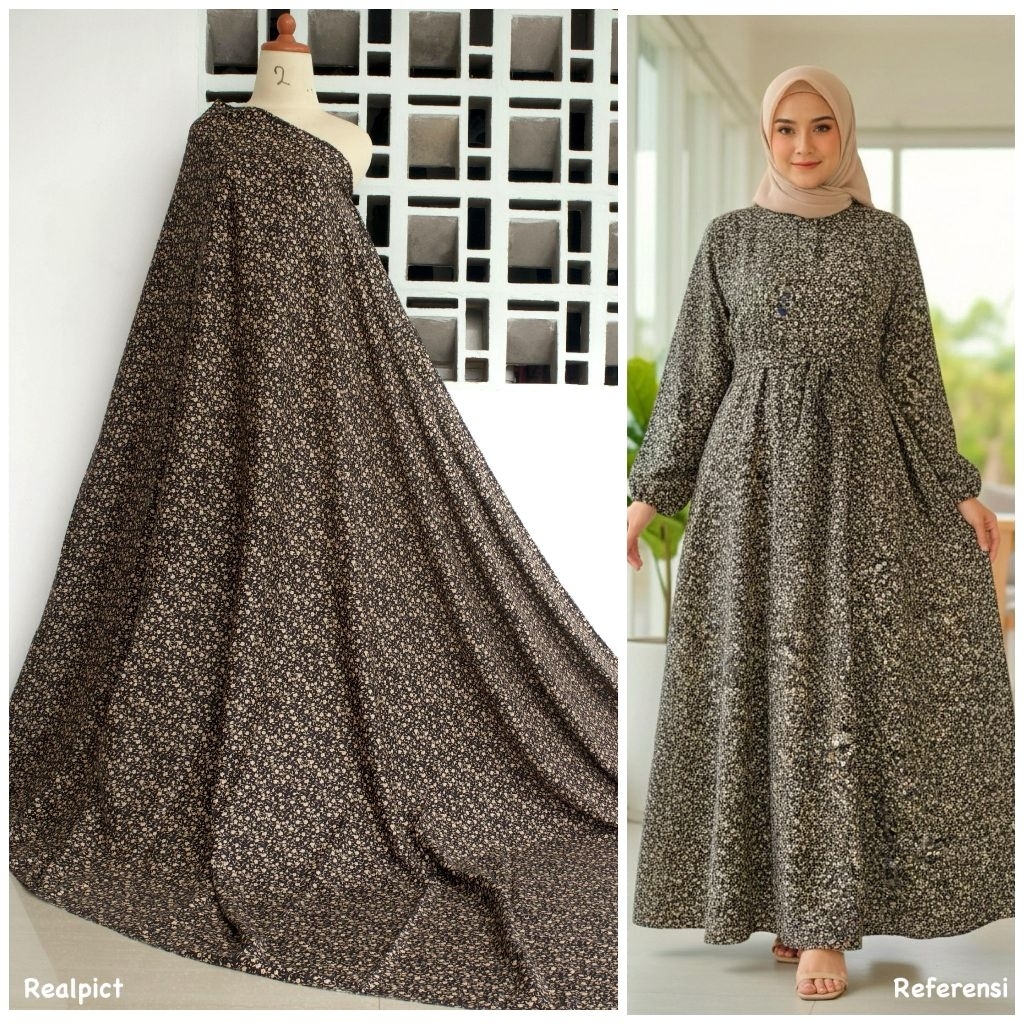 KAIN METERAN RAYON VISCOSE MOTIF FLOWER 5 | KAIN SARIMBIT | BAKAL KAIN | MOTIF BUNGA | Harga persete