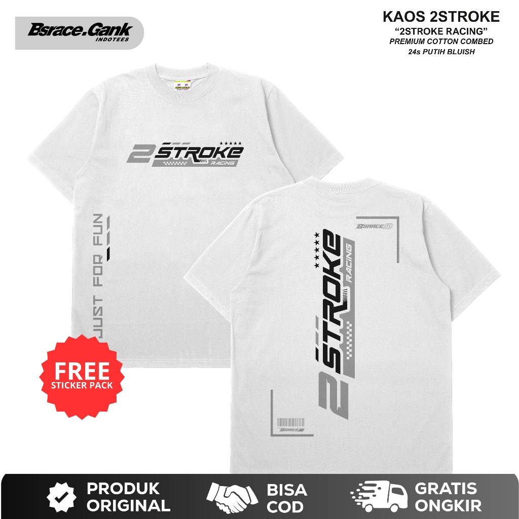 Kaos 2Stroke Terbaru Kaos Distro 2Tak  Racing - Kaos Two Stroke Fiz R Ninja Yamaha Rx King Putih Jum