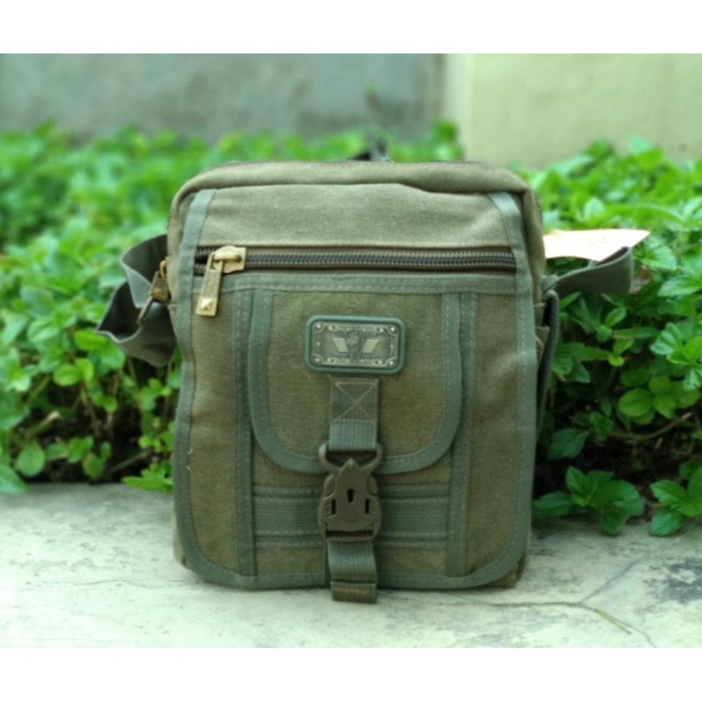TAS SELEMPANG PRIA SLINGBAG PRIA KAIN KANVAS KUAT DAN AWET AIR POLO