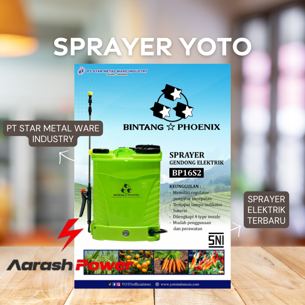 Sprayer Elektrik Yoto / Sprayer Bintang Phoenix dari Star Metal 16 L